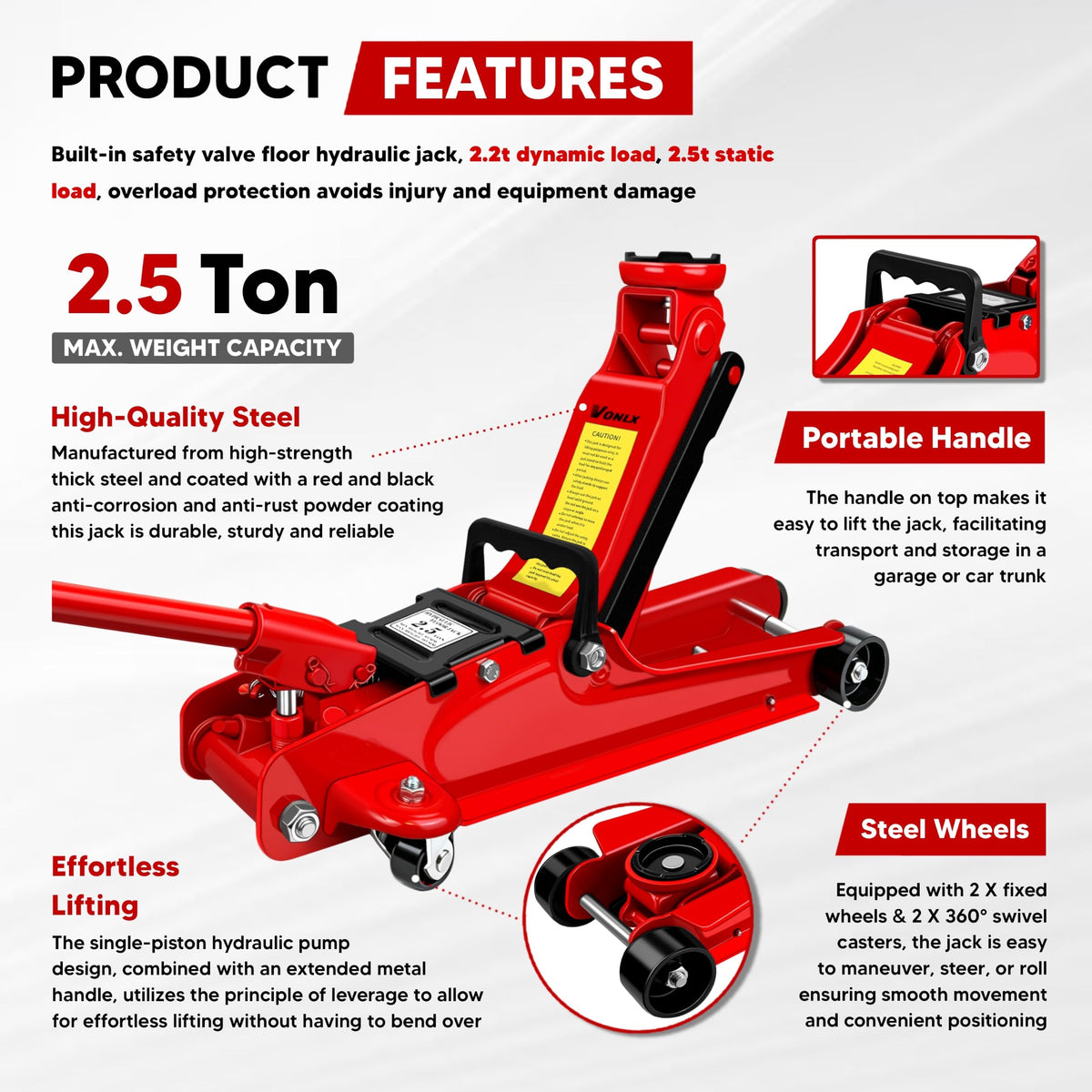 2.5 Ton Low-Profile Hydraulic Floor Jack M49894