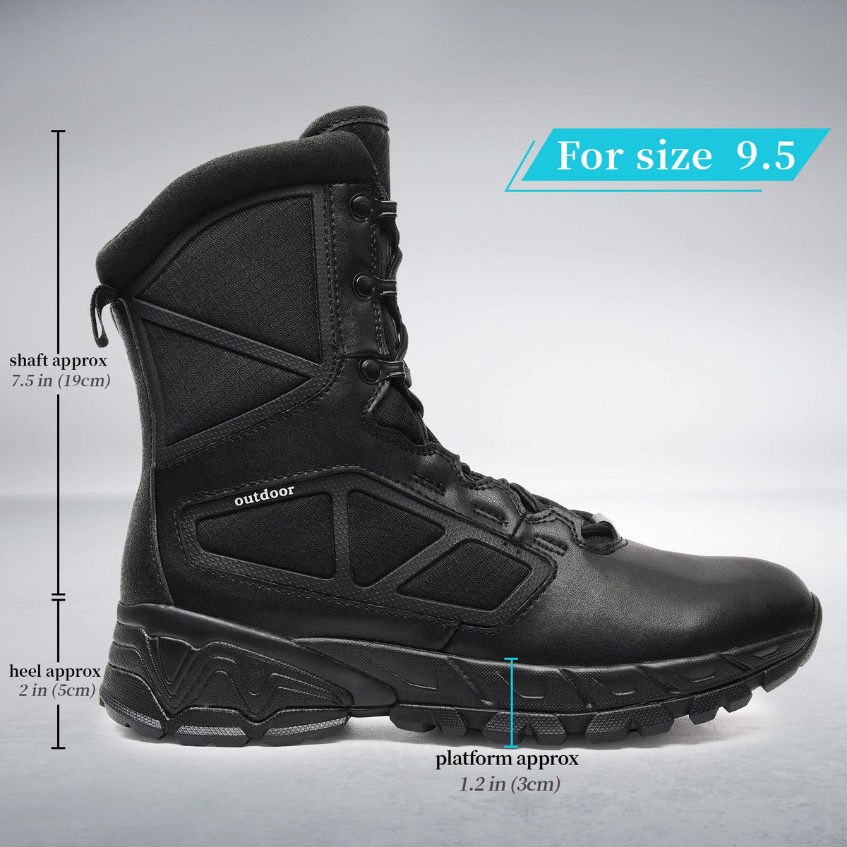 Lightweight Side Zipper Tactical Work Boots L3284