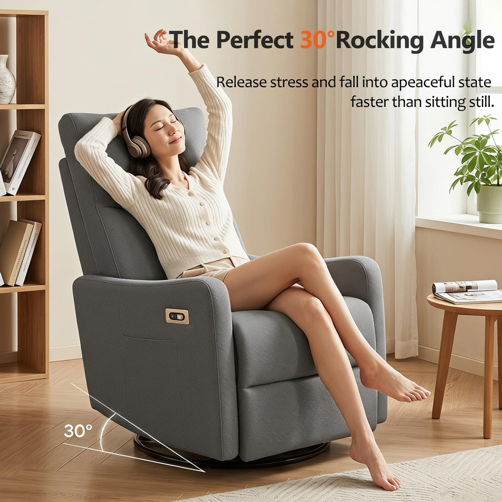 Small Power Swivel Rocker Recliner Chair G90155