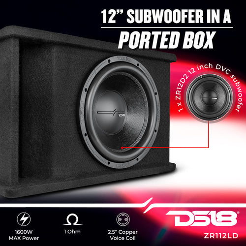 12" Single Subwoofer Loaded Enclosure Ported Box U2793
