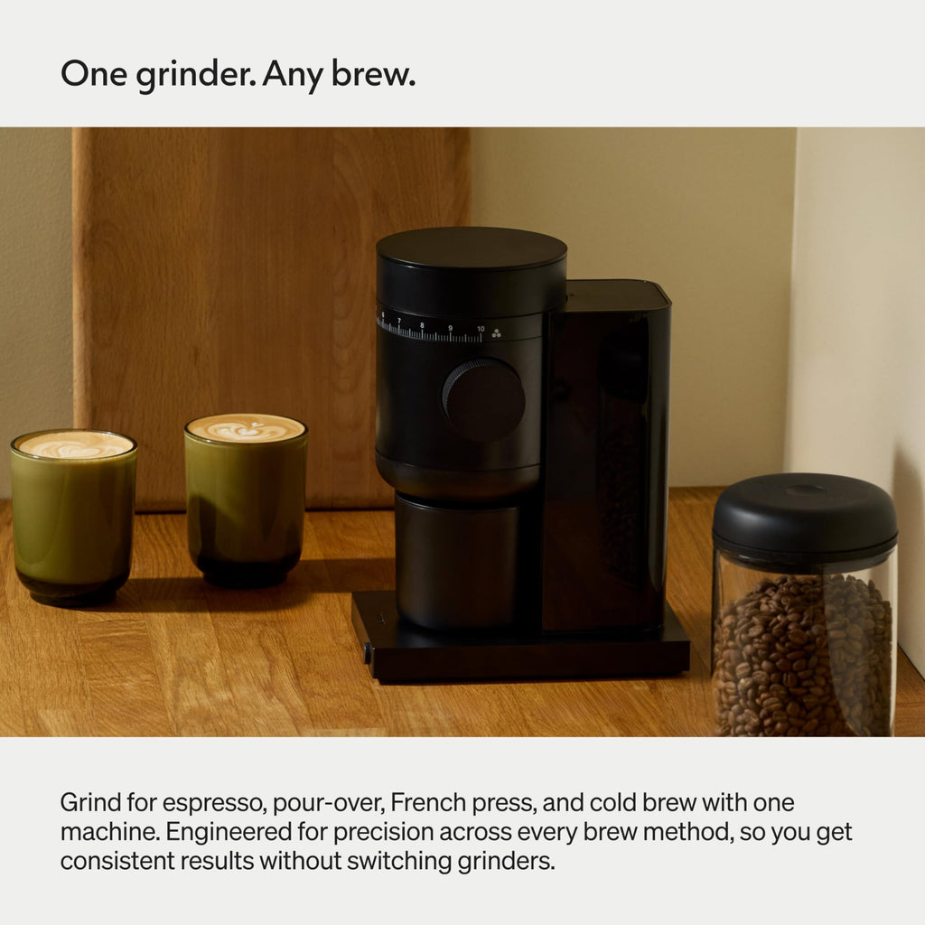 Electric Conical Burr Coffee Grinder, 48 mm Burrs, Black Y368