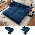 Blue Velvet Pull Out Sleeper Sofa Bed E92424