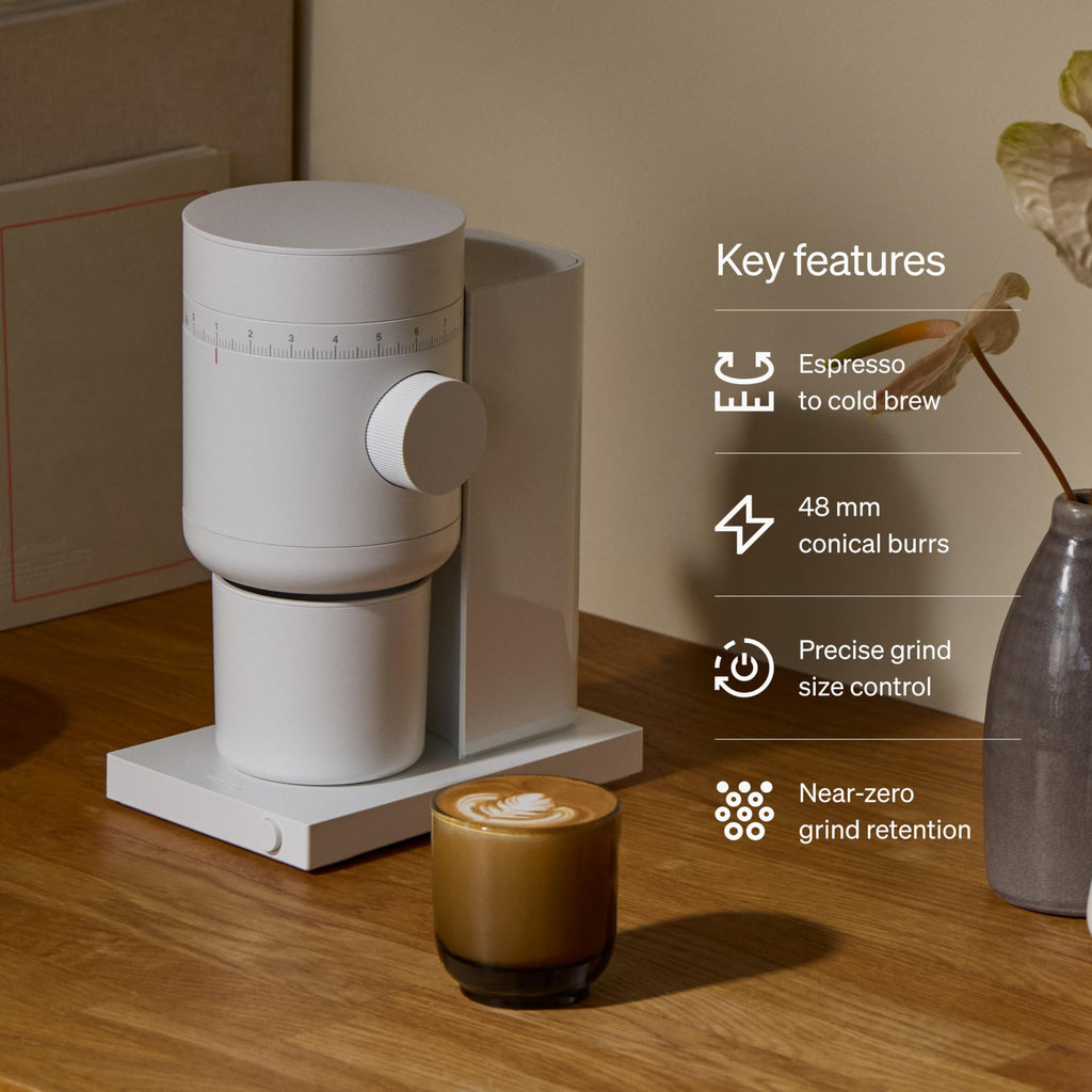 Electric Conical Burr Coffee Grinder, 48 mm Burrs, Black Y368