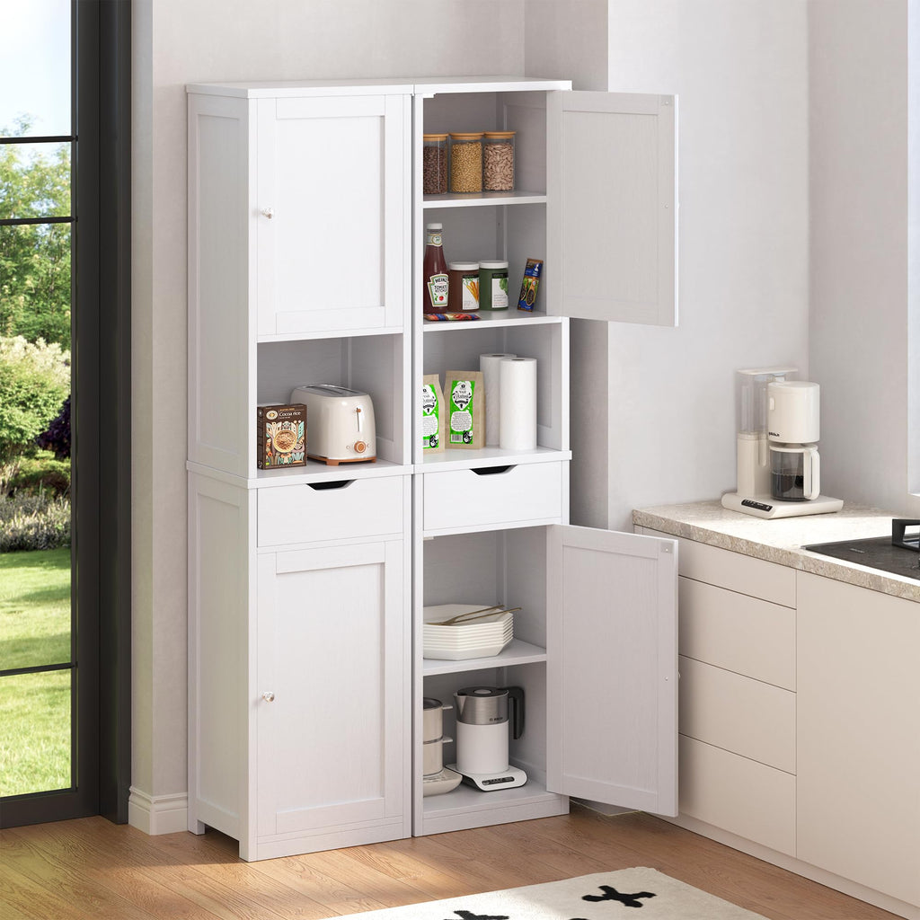 Tall Narrow Bathroom Storage Cabinet with Adjustable Shelves, White K572797