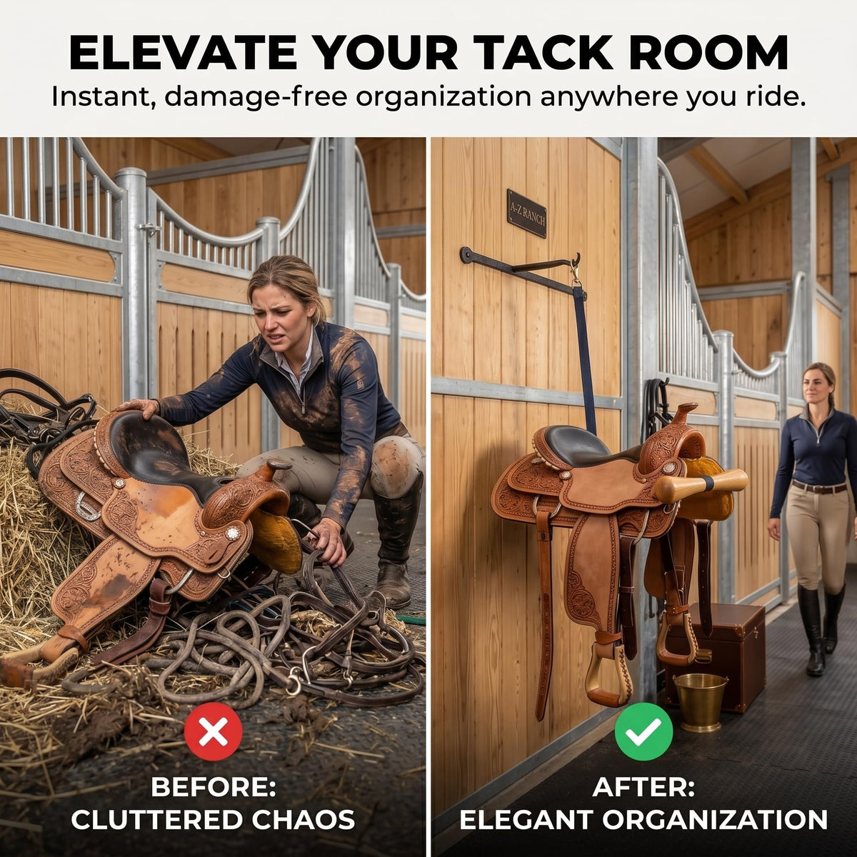 Portable Wood Saddle Rack A52693