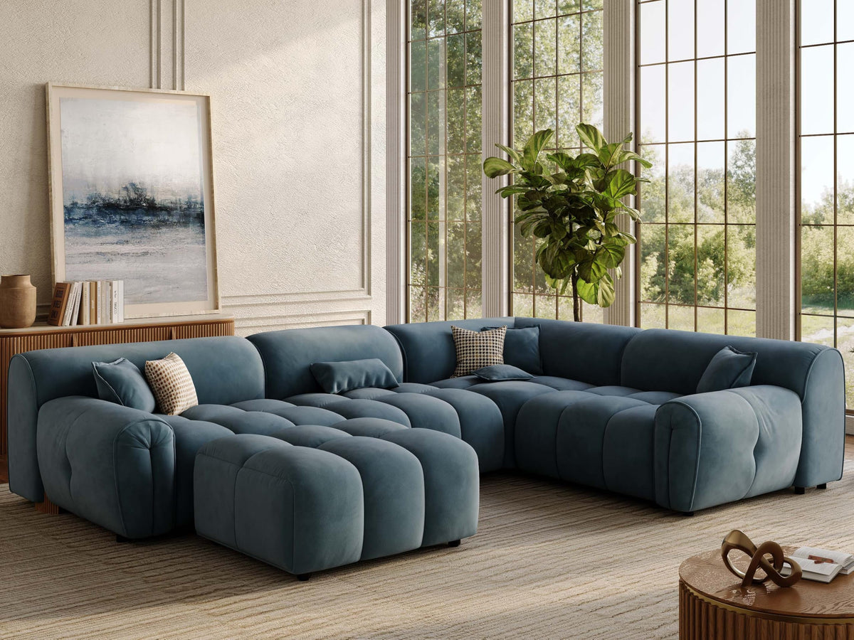 Oversized U-Shaped Sectional Sofa with Ottoman G377