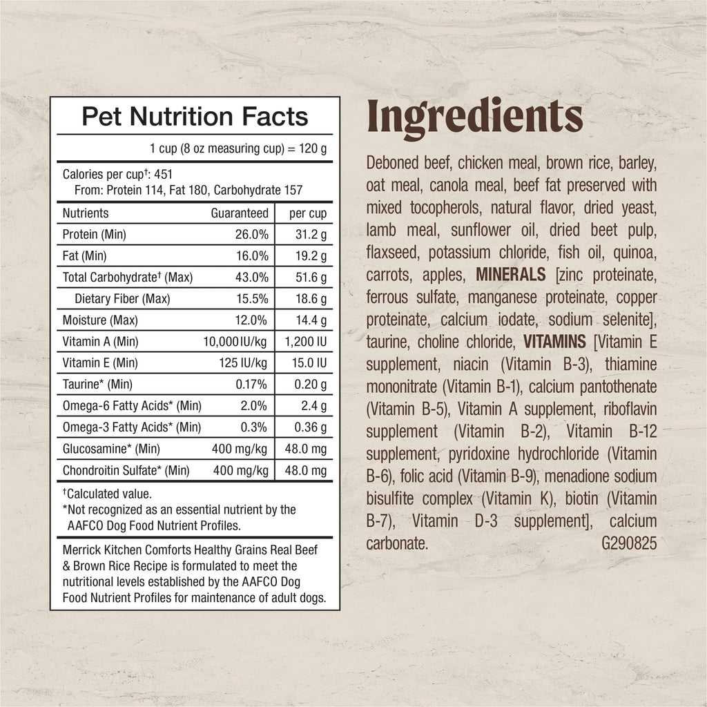 Adult Dry Dog Food Beef and Brown Rice 12 lb P548