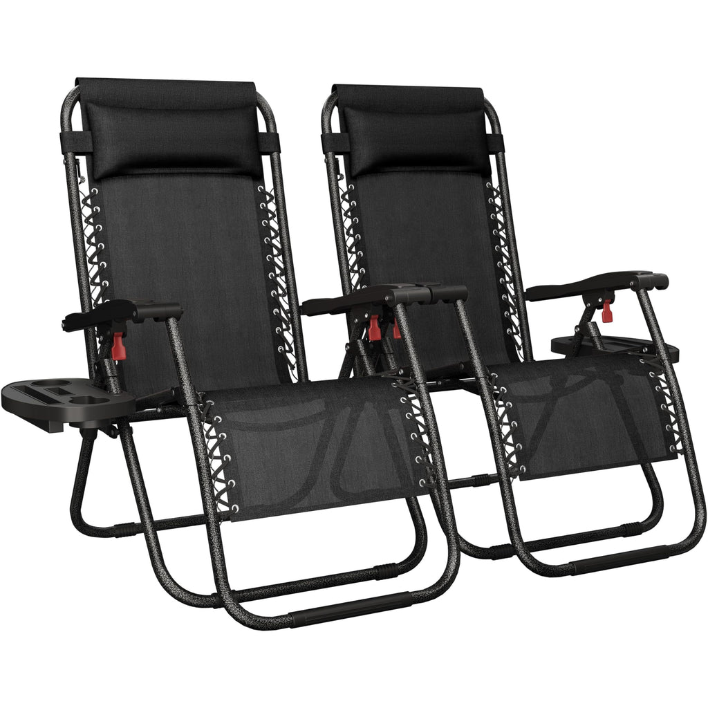 26" Zero Gravity Recliners Set of 2 Dark Black P32050