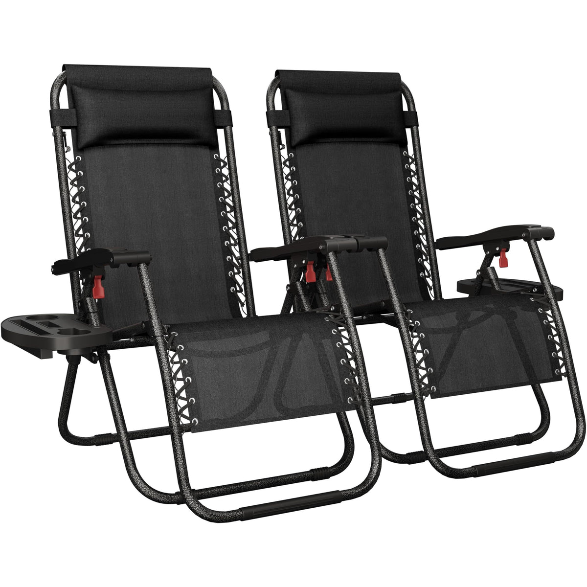 26" Zero Gravity Recliners Set of 2 Dark Black P32050