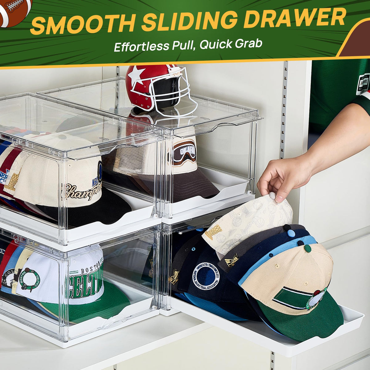 2 Pack Stackable Baseball Caps Organizer J556