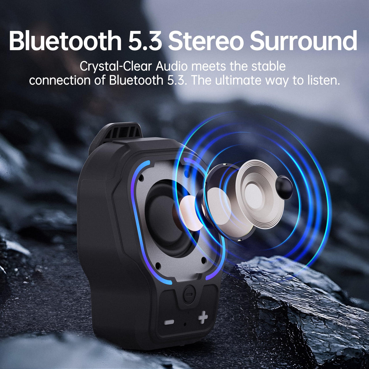 Black Magnetic Clip-on Portable Bluetooth Speaker P575